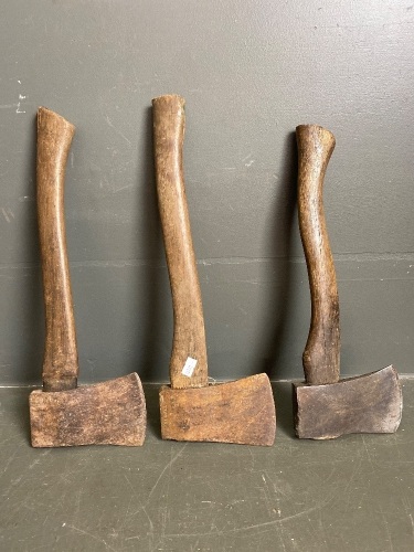 3 small hatchets - one marked Elwell 1 1/2