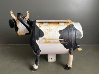 Funky metal cow post box - 2