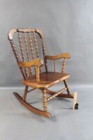 Childs Bobbin Turned Timber Rocking Chair - 2