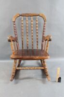 Childs Bobbin Turned Timber Rocking Chair - 3