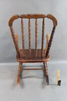 Childs Bobbin Turned Timber Rocking Chair - 4