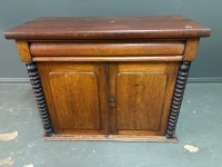 Antique Cedar Sideboard with Turned Columns - 2 door, 1 drawer