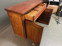 Antique Cedar Sideboard with Turned Columns - 2 door, 1 drawer - 2