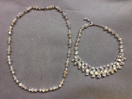 2 Vintage Crystal Necklaces