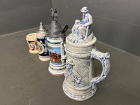 4 German Beer Steins - 3