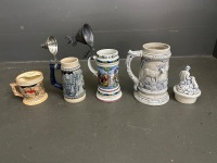 4 German Beer Steins - 5