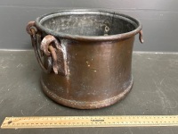 Large Copper Cooking Pot with Forged Metal Handles - 3