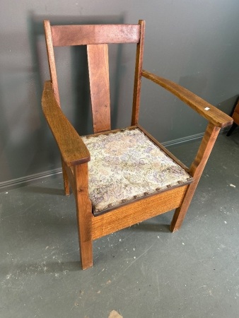 Antique Upholstered Lavatory Chair