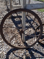 2 garden art metal industrial wheels - 2