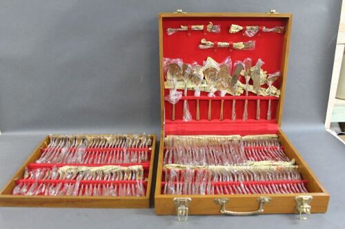 Large Boxed Set of Thai Brass Cutlery - Unused