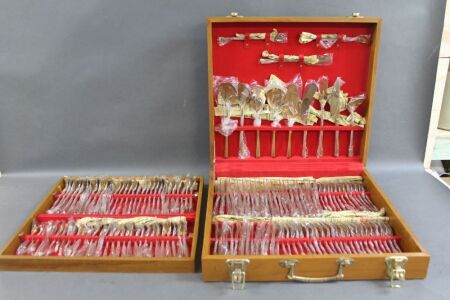 Large Boxed Set of Thai Brass Cutlery - Unused