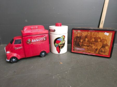 Selection of Arnotts's containers