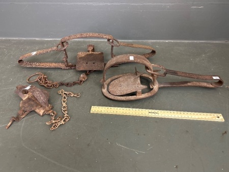 3 Vintage Vermin Traps - all marked