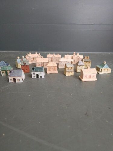 17 model houses / buildings from Tasmania by Ann Smedley and Moonpenny