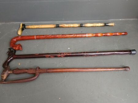 Selection of 4 x Walking Sticks