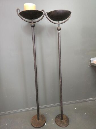 2 Floor Standing Steel Candelabras