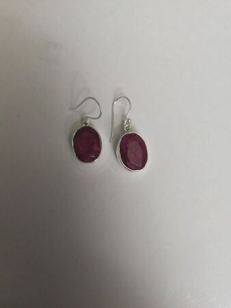 Sterling silver earrings with RUBY Gemstones