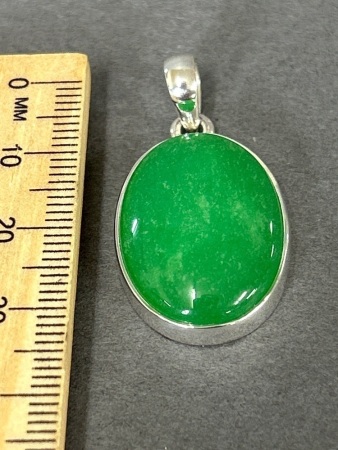 Silver pendant with BURMA JADE Gemstone