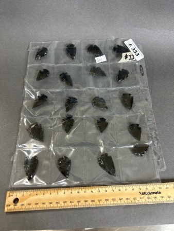 Selection of OBSIDIAN Stone arrowheads