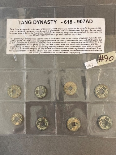 Ancient TANG DYNASTY China coin collection