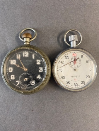 Sperina stopwatch and vintage fob watch