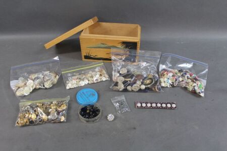 Box Lot of Vintage Buttons