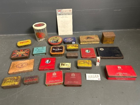 Mixed lot of vintage colectable tabcco and cigarette tins