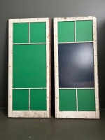 2 Antique Timber Casement Windows with Mirror Inserts - 2