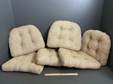 6 Wicker Look Fabric Chair Cushions