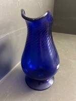 Hand Blown Blue Glass Jug - 2