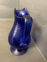 Hand Blown Blue Glass Jug - 3