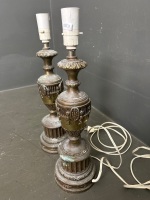 Pair of Vintage Brass Table Lamps - 3