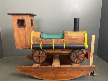 Wooden kids rocking train