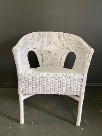 White Cane Wicker Chair