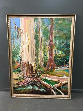 Large Framed Oil on Board of Gums - Signed Bottom Right