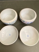 2 vintage Asian ceramic bowls with lids - 2