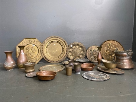 Mixed brass and copper lot