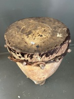 Large Antique Native Log Drum  - 2