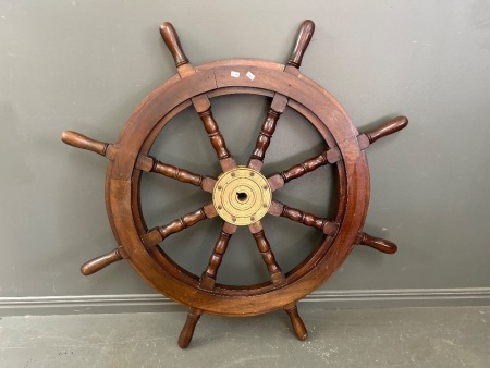 Original wooden ship steering wheel 1mtr wide