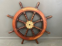 Original wooden ship steering wheel 1mtr wide - 2