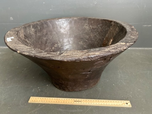 Large Carved Native Wooden Bowl 