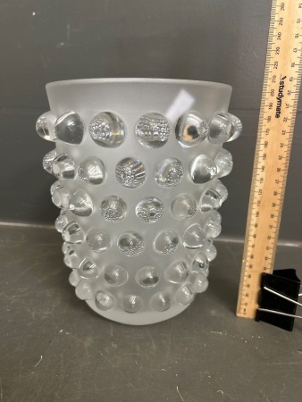 Lalique (France) Mossi Vase - Clear Dots - Marked to Base