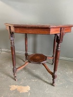 Victorian tea table on castors - 4