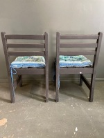 2 Painted Grey Chairs with Cushions - 3