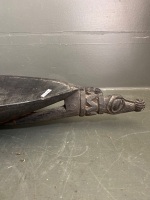 P.N.G Murik Lake (Sepik River) Carved Wooden Bowl with Crocodile Head Ends  - 3