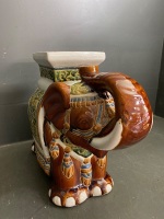 1 Large Ceramic Elephant Stool/Stand - C1960s - 2