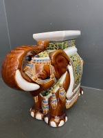 1 Large Ceramic Elephant Stool/Stand - C1960s - 3