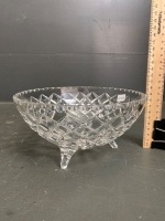 Grimwades (formally Aus. Crystal Co.) 3-Footed Crystal Salad Bowl and 6 Small Bowls - 2