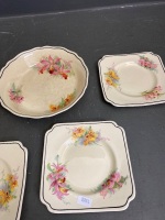 Royal Doulton Orchid Pattern Soup Tureen, Bowl, and 6 Plates - 3