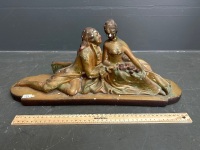 Chalkware Reclining Couple C1920/30s